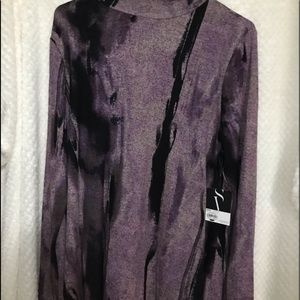 Simply Vera VeraWang turtle neck purple and black long sleeve/ long shirt